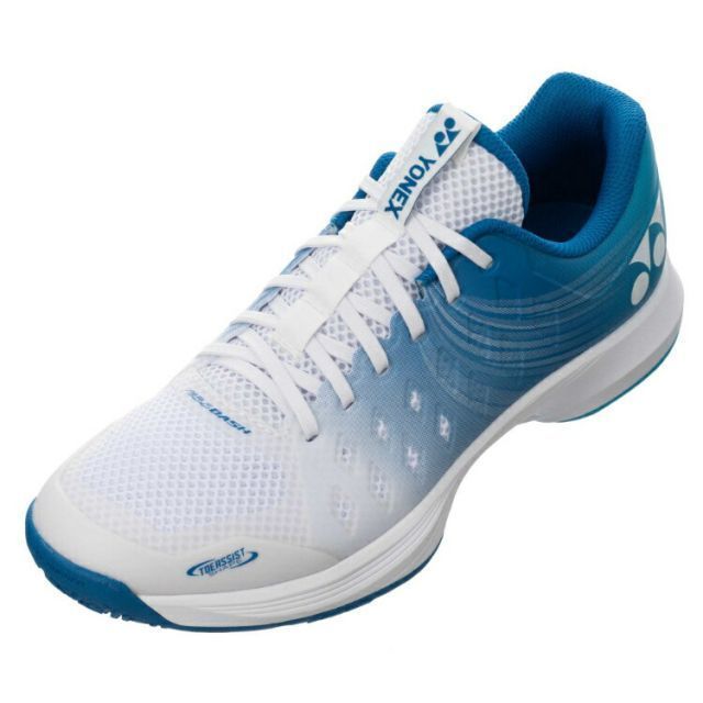 YONEX ヨネックス パワークッションエアラスダッシュ4GC ホワイト／スカイブルー 25 SHTAD4GC 175 | テニス用品 テニスシューズ シューズ 靴 くつ ゴム底 ローカット 25cm 3Dパワーカーボン 衝撃吸収