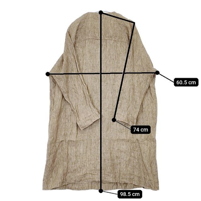 nest Robe 01151-1064 リネン ノーカラー コート ベージュ