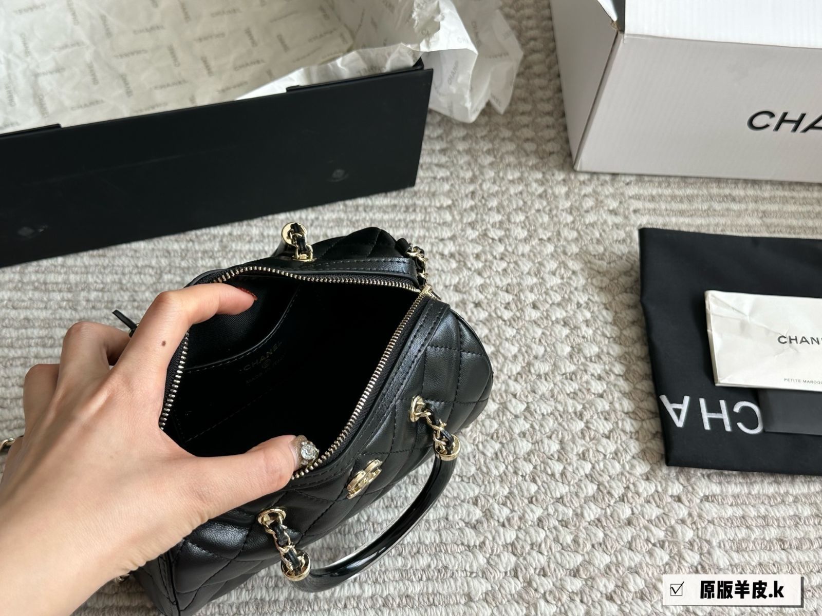 今日特価】Chanel 25P ボウリングバッグ エレガントブラック
