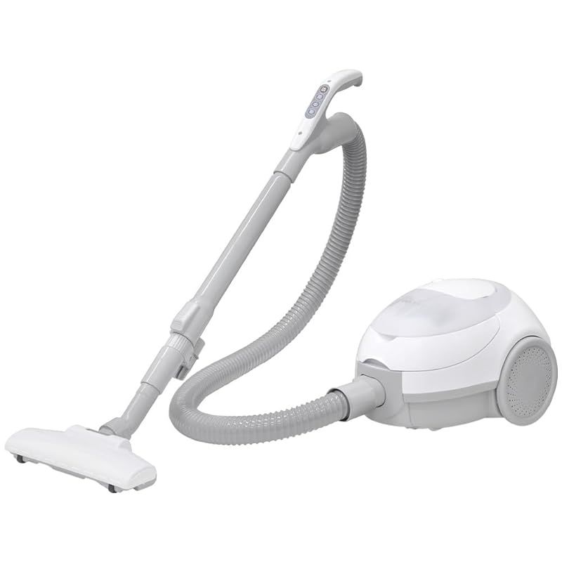 UPstore 掃除機 紙パック式 強力吸引 軽量 コンパクト 手元スイッチ 一人暮らし 水洗い 伸縮パイプ すき間用吸込口 ホワイト