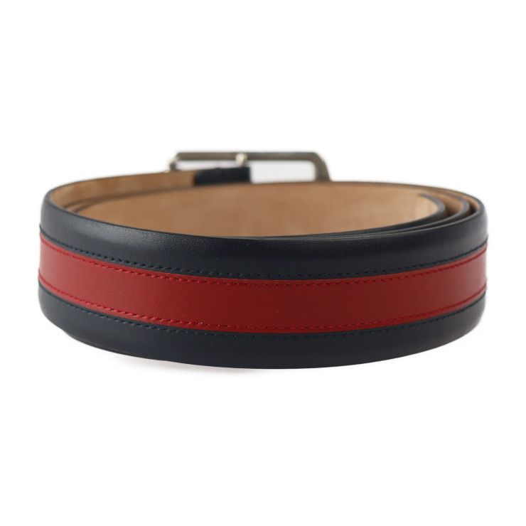 GUCCI グッチ ベルト 295331 レザー ダークネイビー レッド