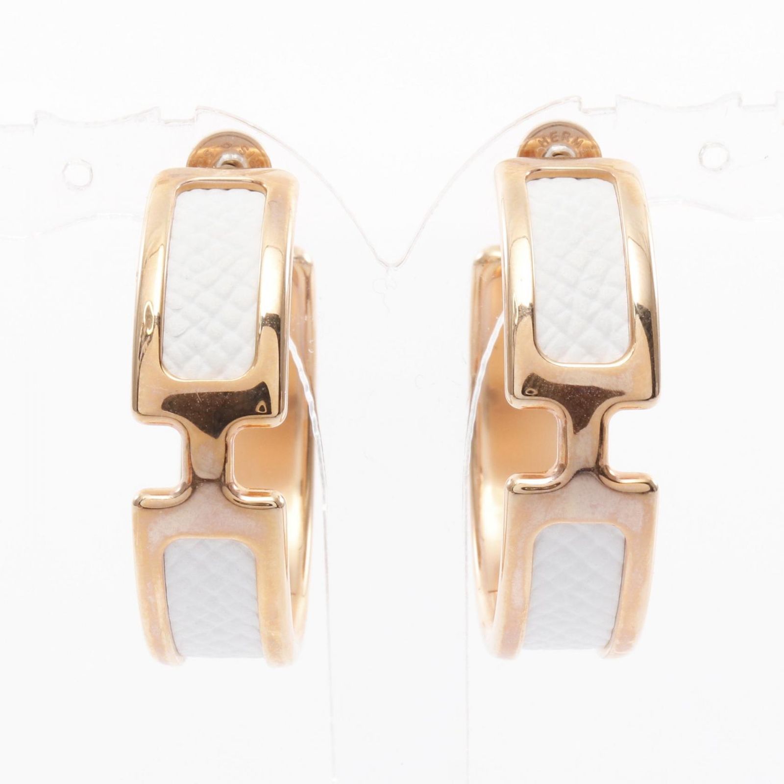 エルメス HERMES ピアス オランプ クレ ホワイト GP（ゴールドメッキ