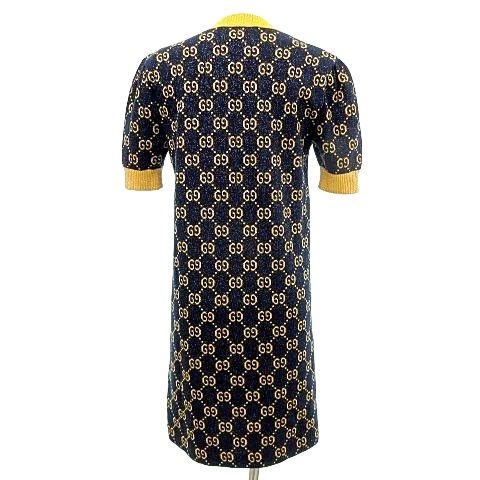 グッチ 半袖ニットワンピース ラメGGジャガード