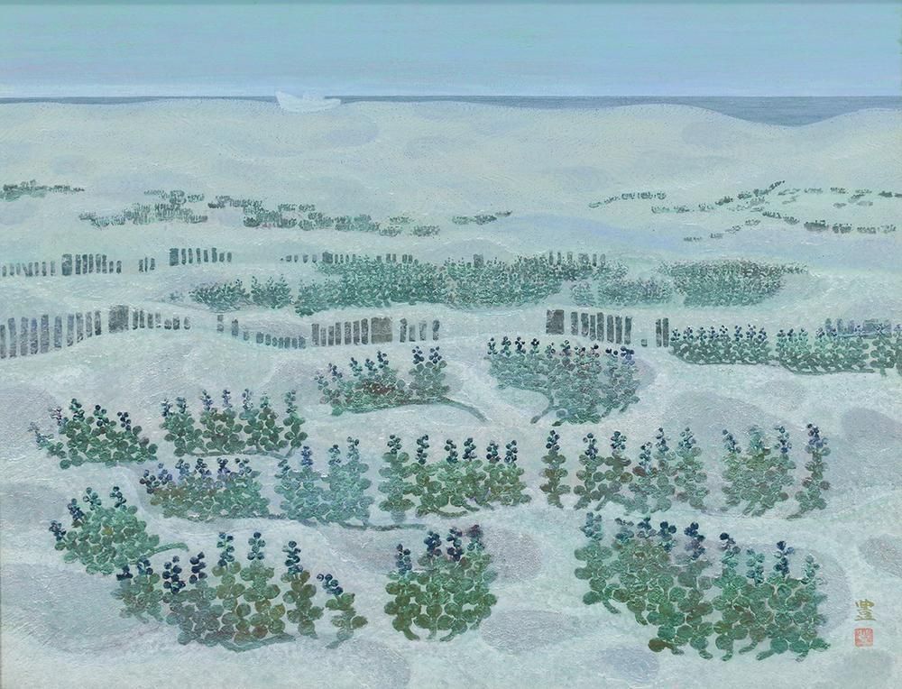 真作 WISH 佐々木豊 実のなる海辺 日本画 15号 大作 金落款 共シール 実り豊かな砂丘 〇日展会友 師 堂本印象 25092729 WWW_IBETON_RU