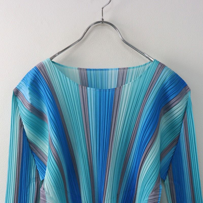 美品　プリーツプリーズ　カットソー　グラデーション 美品 プリーツプリーズ イッセイミヤケ PLEATS PLEASE ISSEY