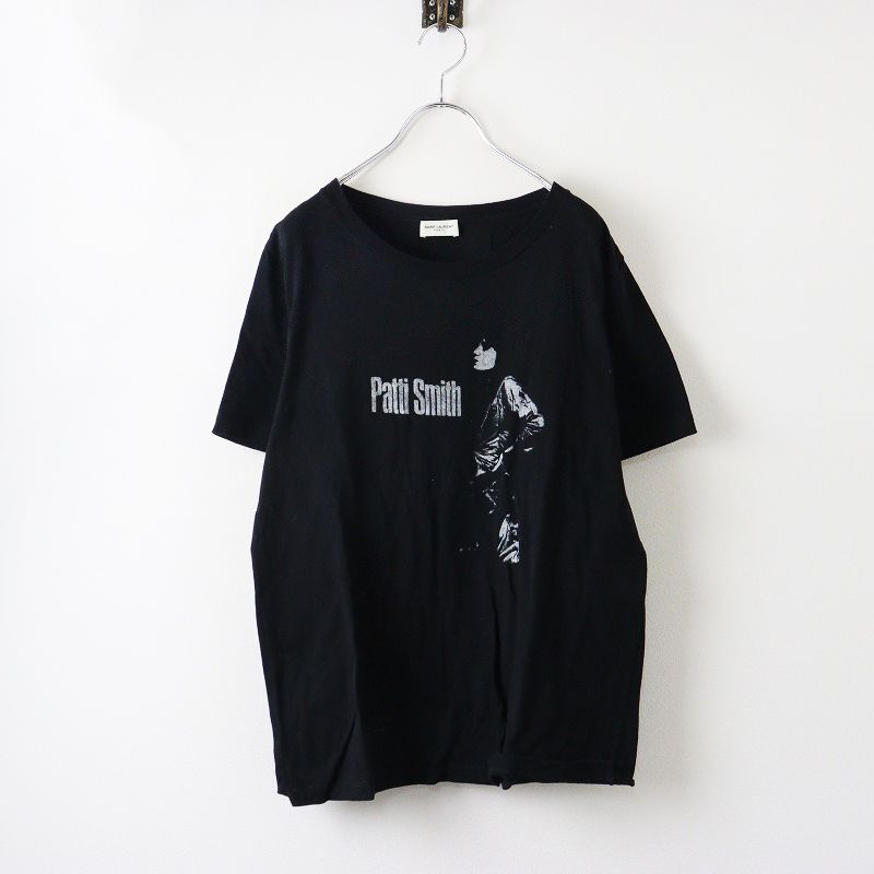 サンローラン SAINT LAURENT Patti Smith クルーネック Tシャツ XS|ブラック トップス 半袖 カットソー 2400014519600