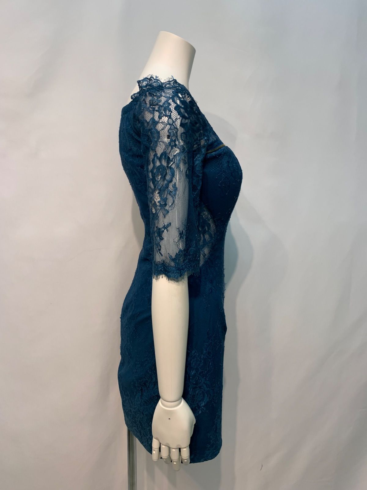 ローブドフルール】アシンメトリーフロントジッパーキャバドレス XS/S