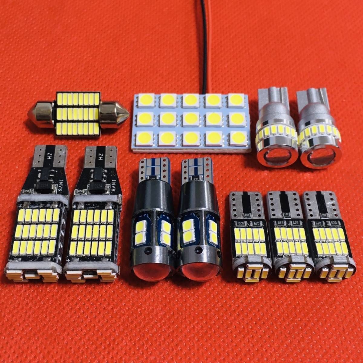 超絶爆光 L375/385S タントカスタム T10 LED ルームランプ バックランプ ナンバー灯 ポジション球 11点セット ホワイト ダイハツ 送料無料 カスタム パーツ 車検対応