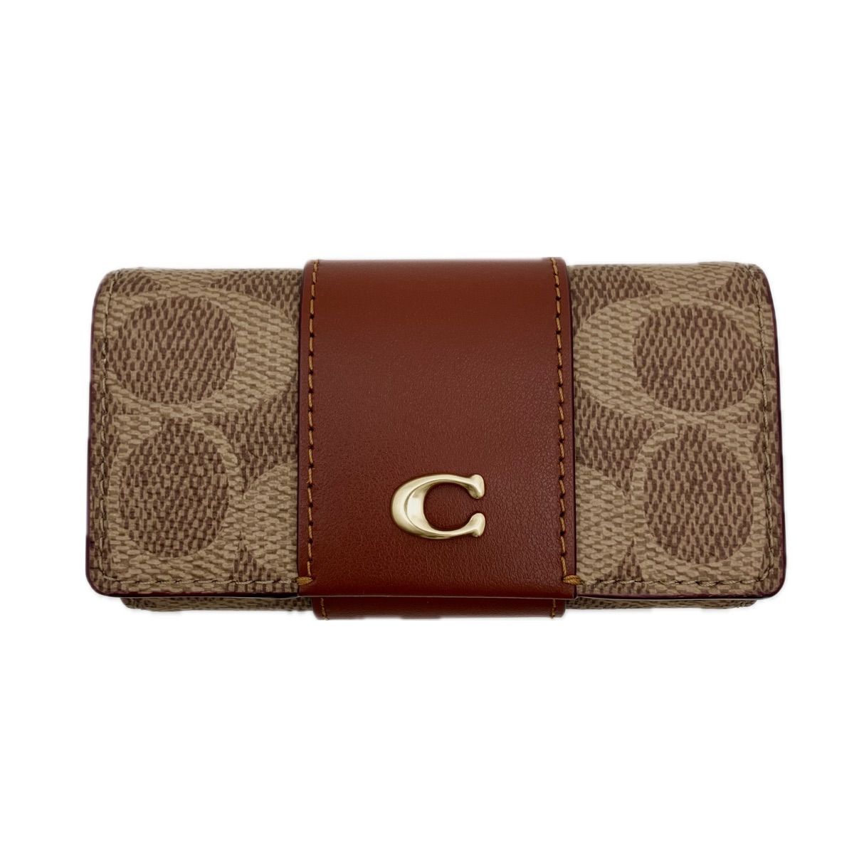 コーチ COACH 6 リング キーケース シグネチャー キャンバス レザー ブラウン 茶 レディース ブランド小物 デイリー