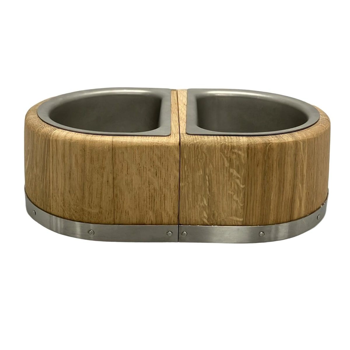 HERMES エルメス 小物 犬用ボウル PM ライトブラウン×シルバー シェーヌダンクル