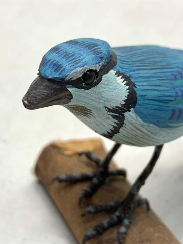OK0330さま専用品　コマドリ とアカヒゲ　　木彫りの野鳥バードカービング リアル オオルリ 木彫りの野鳥 野鳥彫刻 バードカービング