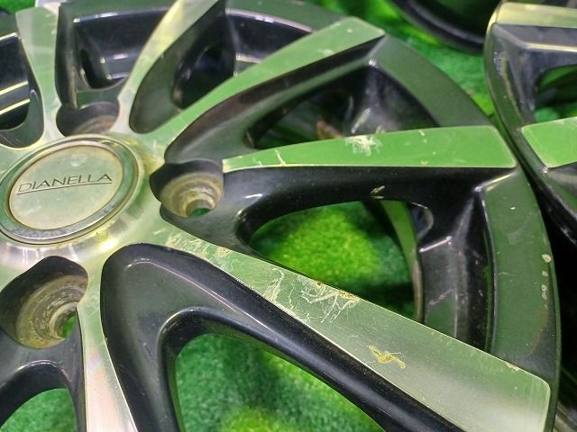 DIANELLA ﾜｺﾞﾝR ｽﾍﾟｰｼｱ 軽自動車 ホイール アルミ ブラックポリッシュ 14インチ 4.5J 4穴 4本 100 45