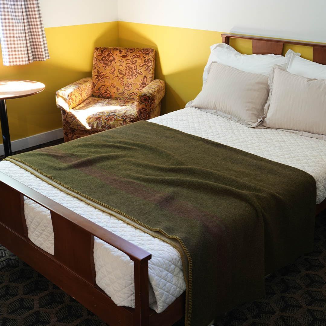 Dulton ブランケット RAILROAD BLANKET カーキ×ベージュ