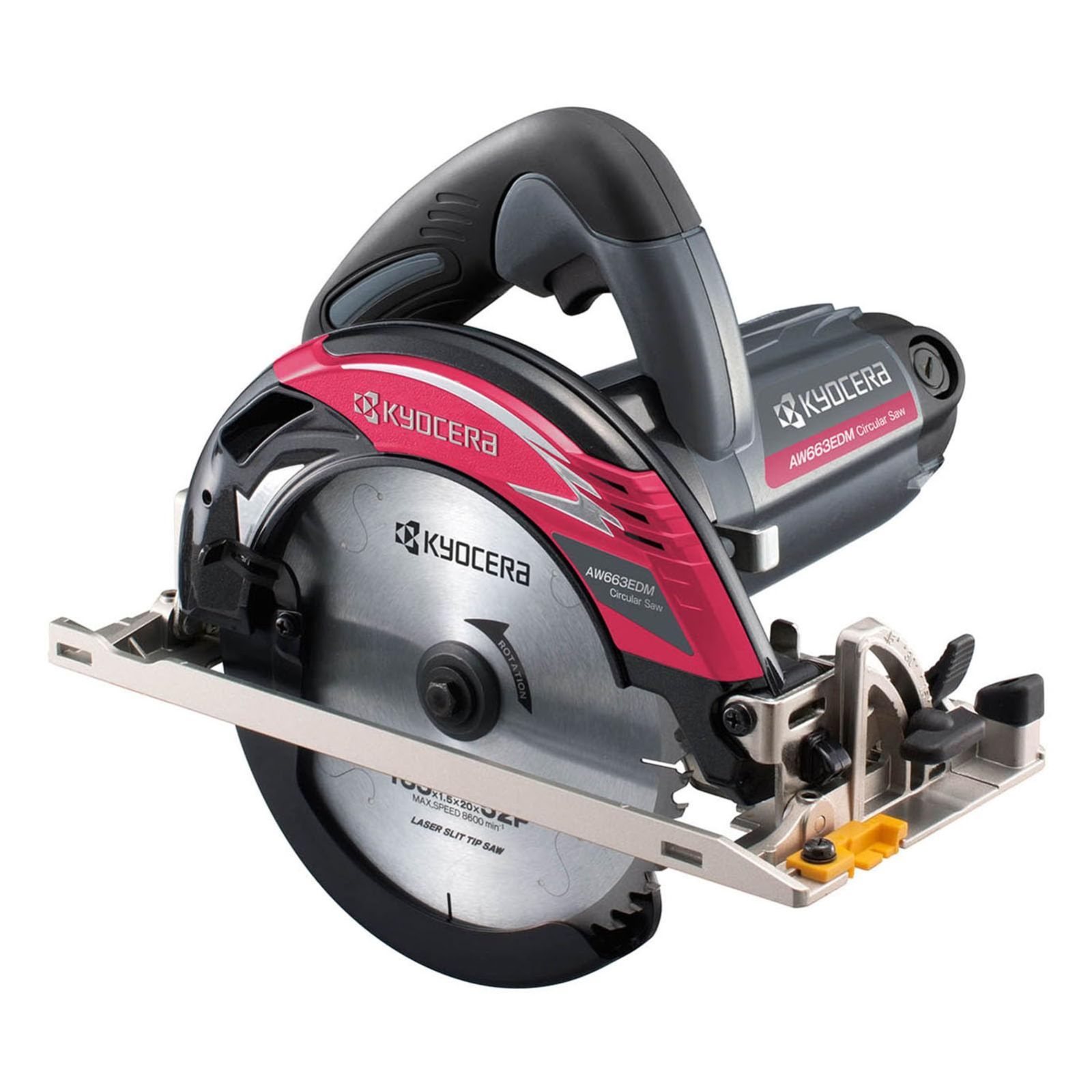 Style メッキ定盤タイプ ノコ刃外径165mm 最大切り込み深さ66mm 京セラ Kyocera 旧リョービ プロ用 電子丸ノコ AW663EDM 611054A ブラック 幅広い用途にぴったりの最大切込深さ66mmの深切りタイプ ノコ刃165mm