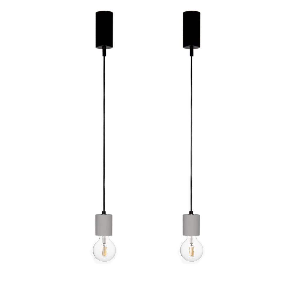 【数量限定】２個） （ライティングレールタイプ 照明器具 引っ掛けシーリング ダクトレール LED対応 ソケット E26 裸電球 ペンダントライト おしゃれ 北欧 セメント 智光電気
