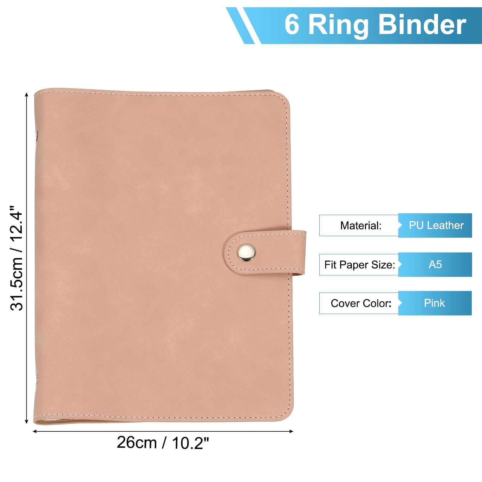 Easyview プレミアム ラウンドリング カスタマイズ可能 ビューバインダー 6個パック (1.5インチ ピンク) Easyview プレミアム ラウンドリング カスタマイズ可能 8.5 x 5.5
