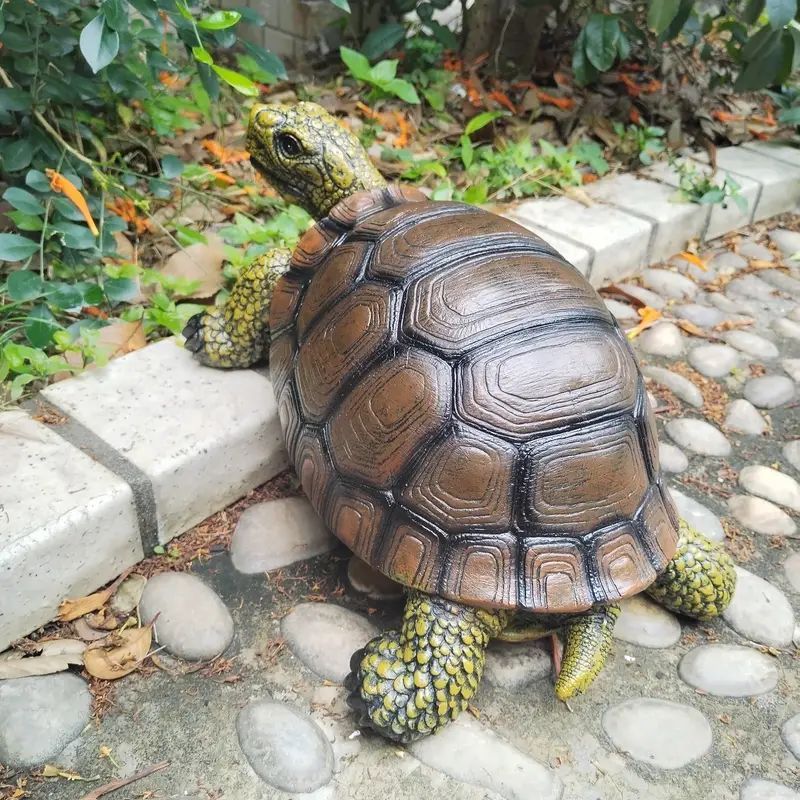 亀 カメ リアル 置物 オブジェ 装飾 オーナメント 像 かわいい 庭 ガーデン 屋外 おしゃれ 樹脂 彫刻 小道具 ギフト - メルカリ