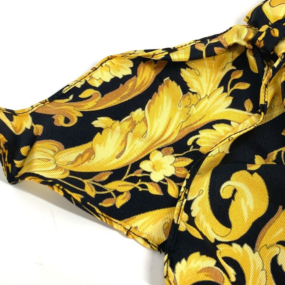 VERSACE ヴェルサーチ シュシュ グレカ ロゴ シルク イエロー - メルカリ