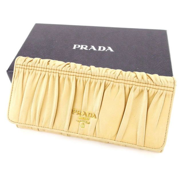 プラダPRADA　二つ折り財布ベージュ系 楽天市場】プラダ 二つ折り財布 財布サフィアーノトライアングル