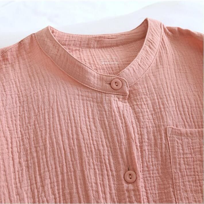 ダブルガーゼ ルームウェア ガーゼ パジャマ 綿100％ 上下セット 部屋着 ペアパジャマ 長袖 長パンツ レディース メンズ カップル 春 秋 冬 肌触り良い 柔らかい DECORATOM_COM_BR