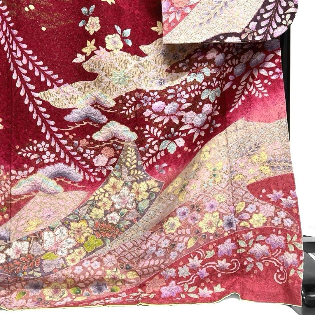 振袖　金通し　辻ヶ花　熨斗　七宝　藤の花　成人式 晴れの日 着物 045a 振袖 金通し 辻ヶ花 熨斗 七宝 藤の花 成人式 晴れの日 着物