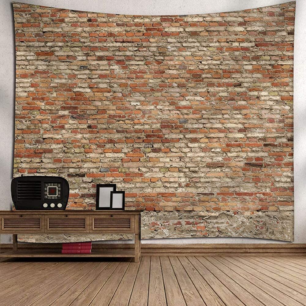 (180*230 タペストリー壁画コーヒーレンガ壁生地装飾用品ブランケットお祝いウェディングギフトギフト 茶色)