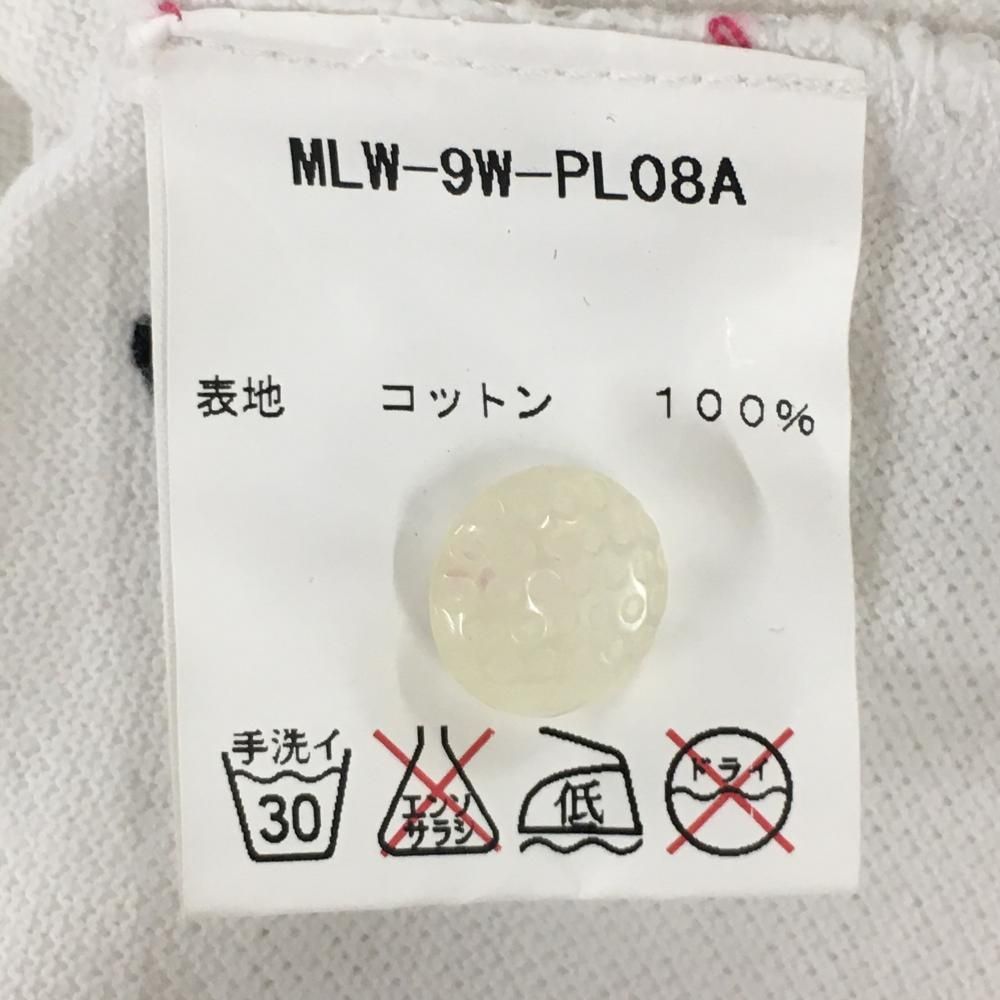 マークアンドロナ 半袖ポロシャツ 白×黒 刺しゅう総柄 スカル