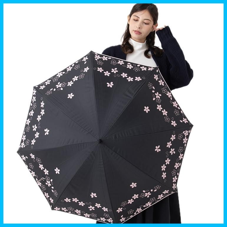 商品 日焼け対策 熱中症対策 軽量 ジャンプ傘 長傘 遮光 UVカット 60 cm チャーム付き ブラック 生地裏コーティング 紫外線遮蔽率99 桜柄 晴雨兼用傘 レディース 日傘