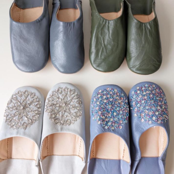 訳あり バブーシュ 4足セット グレー 寒色系