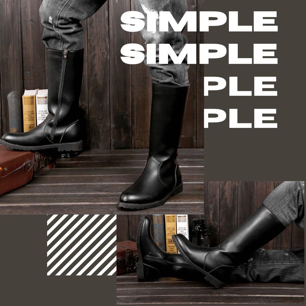 黒25．0cm 特攻ブーツ/ブラック ライダーブーツ 旧車會 暴走族