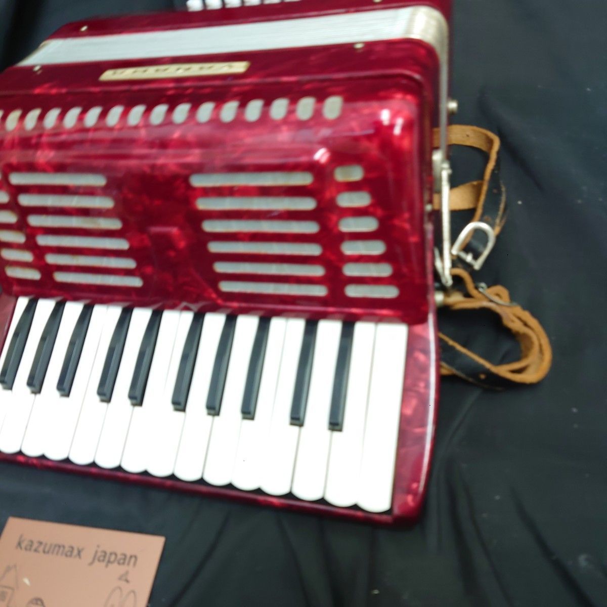 YAMAHA Accordion アコーディオン 動作品 本体のみ ヴィンテージ 鍵盤楽器 レッド ヤマハ z-2304