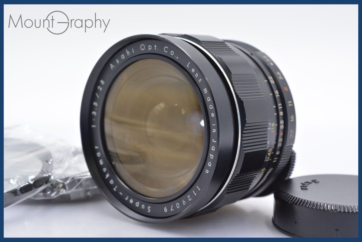 上 ペンタックス PENTAX Super-TAKUMAR 28mm F3.5 前後キャップ-レンズフィルター付 完動 同梱可 mj2746