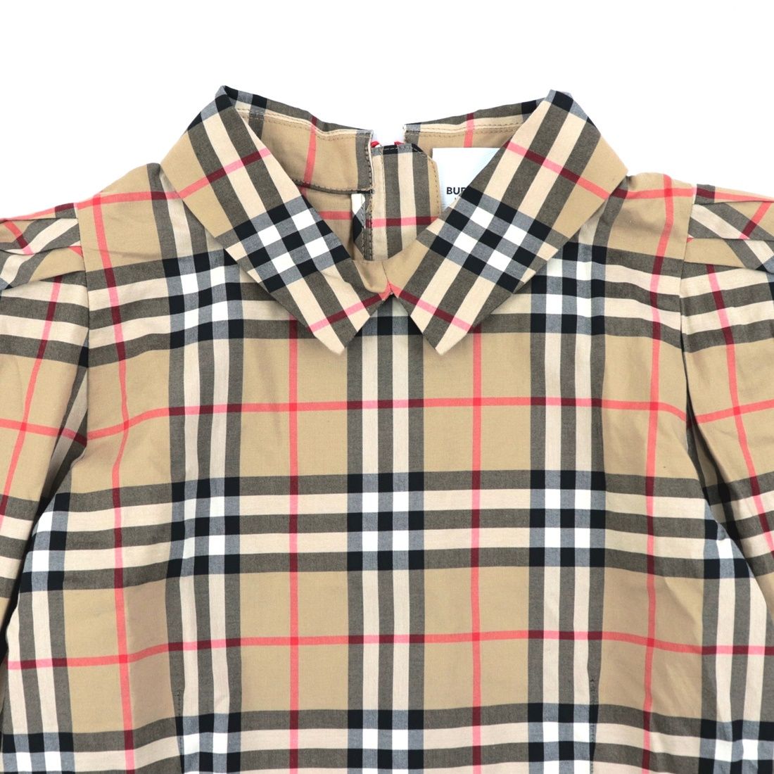美品 バーバリー ヴィンテージチェック ドレスシャツワンピース キッズ ベージュ 12y/150cm レディース可 8030323 BURBERRY