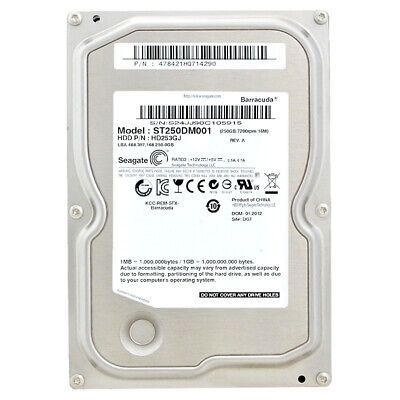 Hard Drive Seagate 250GB ST250DM001 16MB Cache 7200RPM SATA II 3.5'' Inch