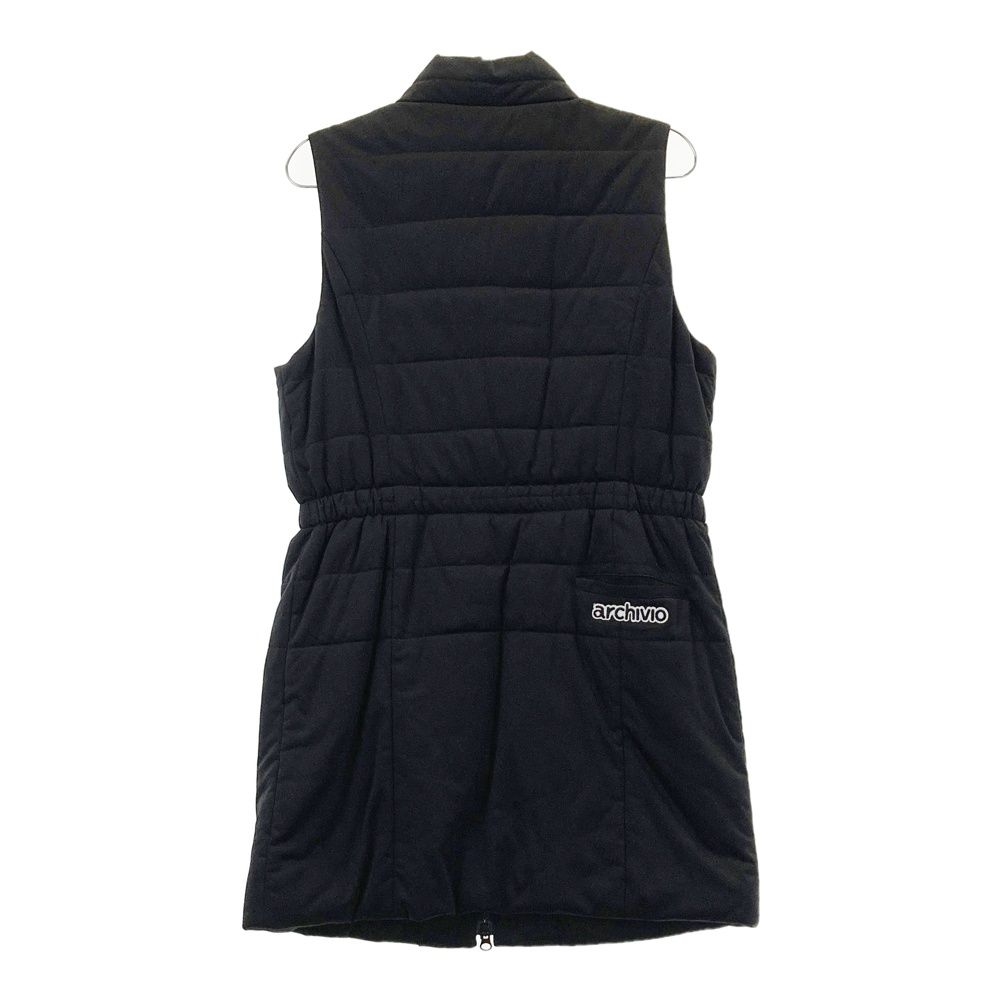 サイズ 38 ARCHIVIO アルチビオ 中綿ノースリーブジップワンピース ブラック系 240101496402 ゴルフウェア レディース ストスト