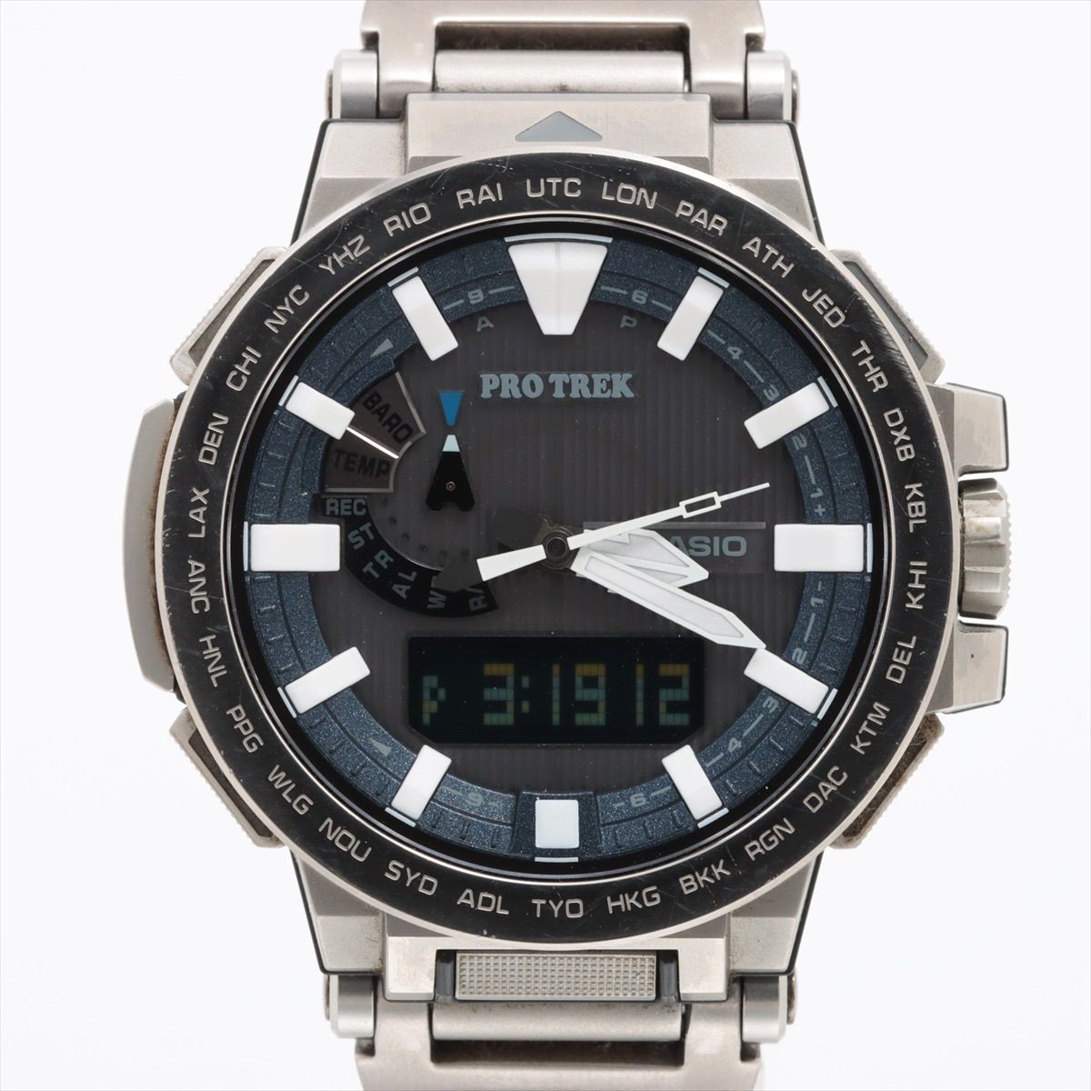カシオ　プロトレックPRX-8000T-7AJF美品マナスルチタン製 中古：AB(良品)】カシオ プロトレック マナスル グレー PRX