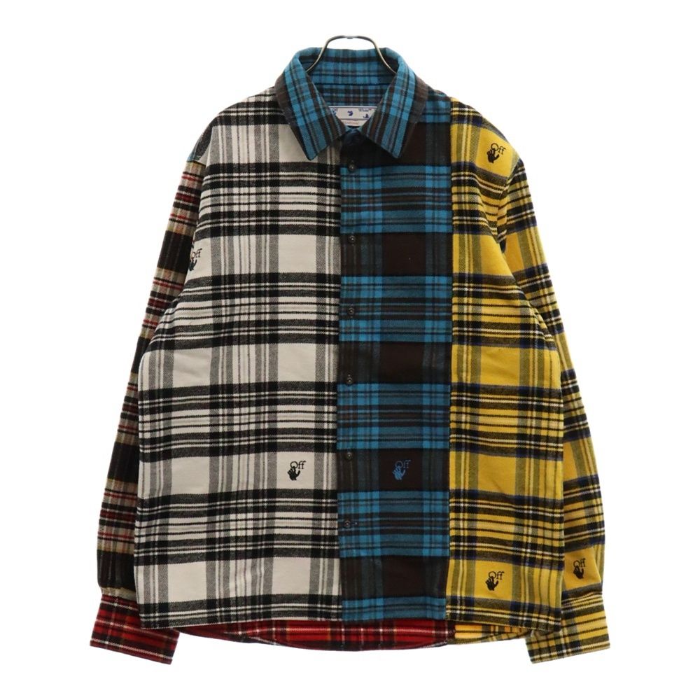 OFF-WHITE (オフホワイト) 22SS Block Flannel Shirt ブロック チェック フランネル長袖シャツ マルチカラー OMGA227S22FAB003