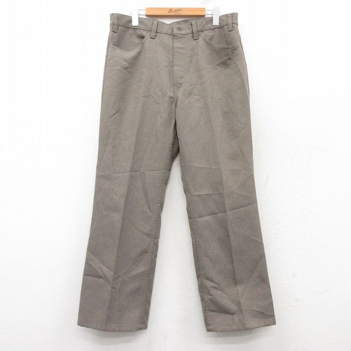 W34/古着 リーバイス Levis パンツ メンズ フレア ベージュ カーキ 25feb14 中古 ボトムス ロング