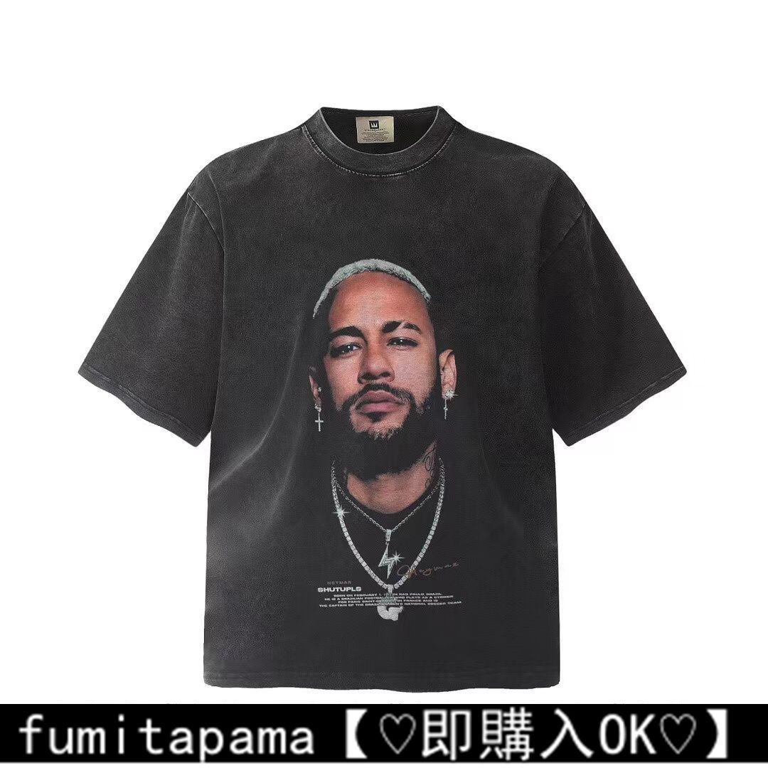 【新品未使用】ネイマールNeymar da Silva Santos Junior BIG FACE Vintage Tシャツ