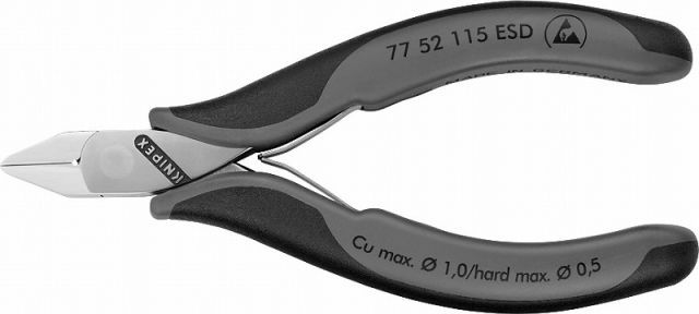 クニペックス KNIPEX ESDエレクトロニクスニッパー115mmフラットテーパーヘッド7752-115ESD