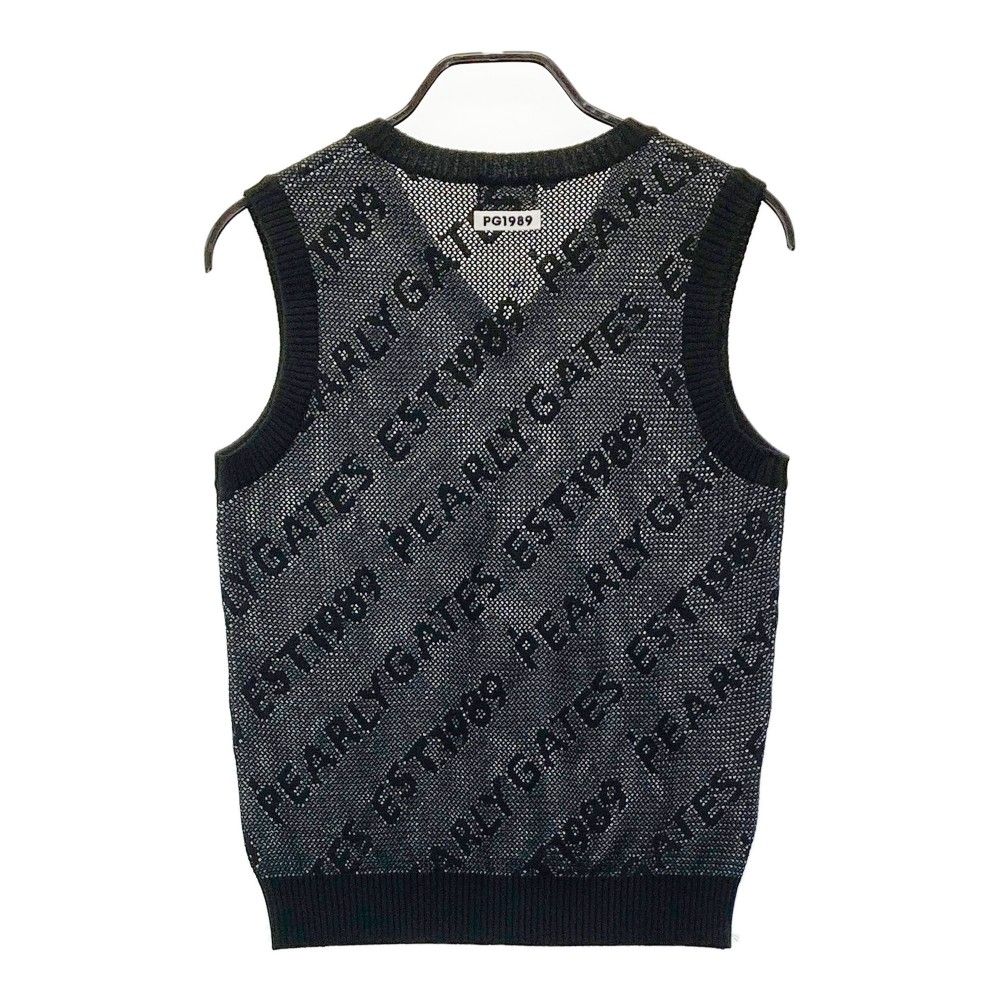 値下げ】PEARLY GATES ブラック Vネック ベスト サイズ0