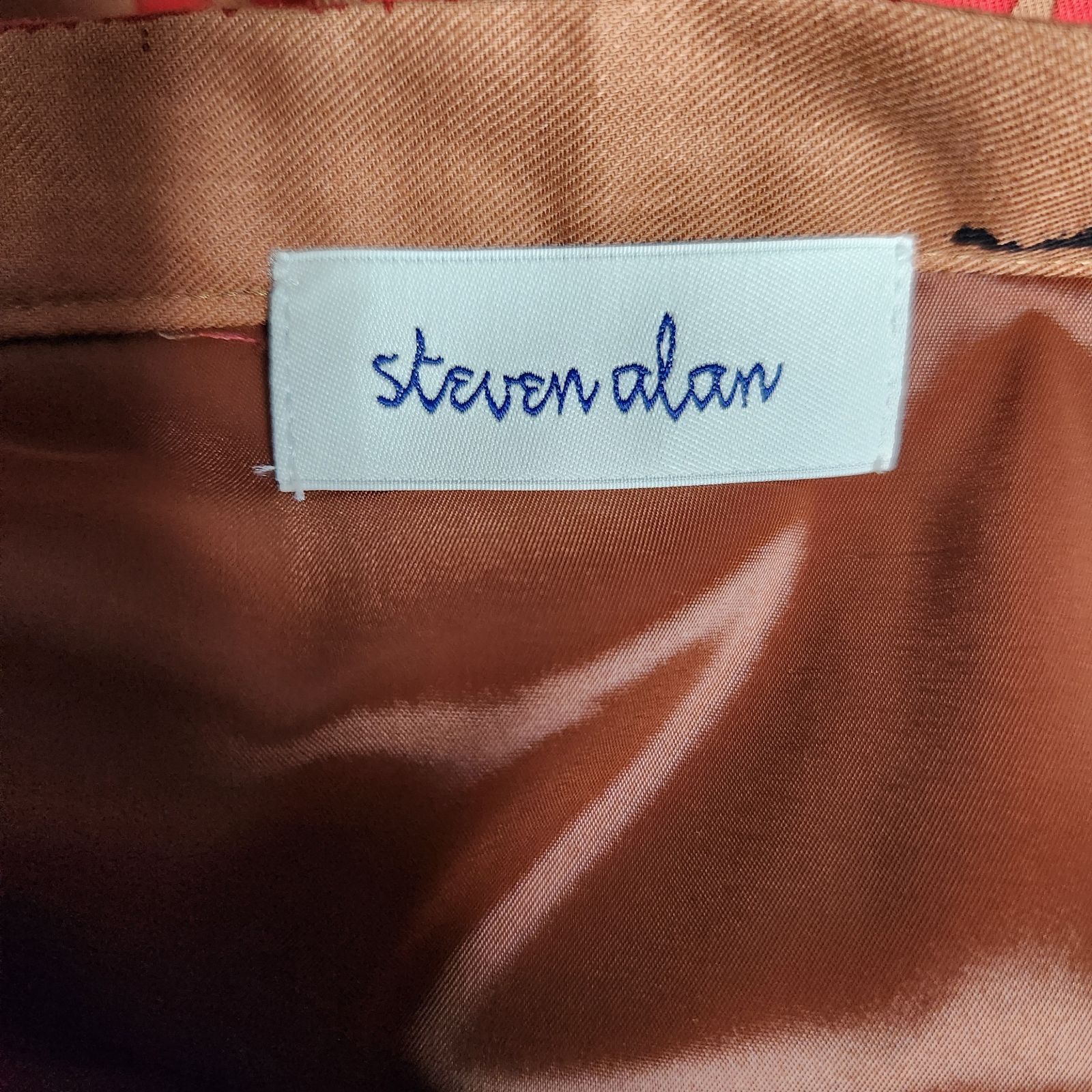 Steven Alan  マルチストライプマキシスカート　赤系S　レディース　カジュアル　コットン