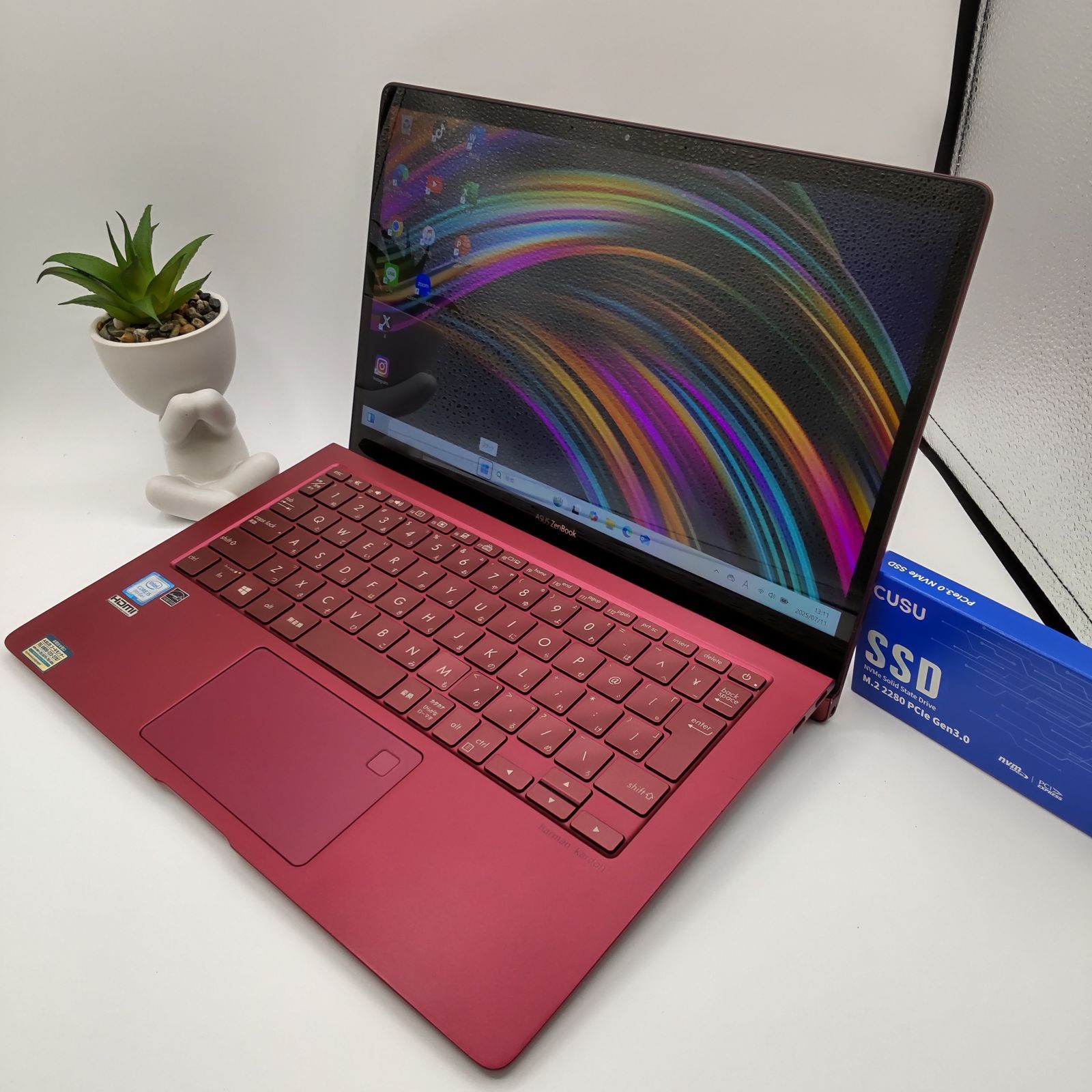 レアな一台】asus・Zenbook☆バーガンディレッド☆8世代i5