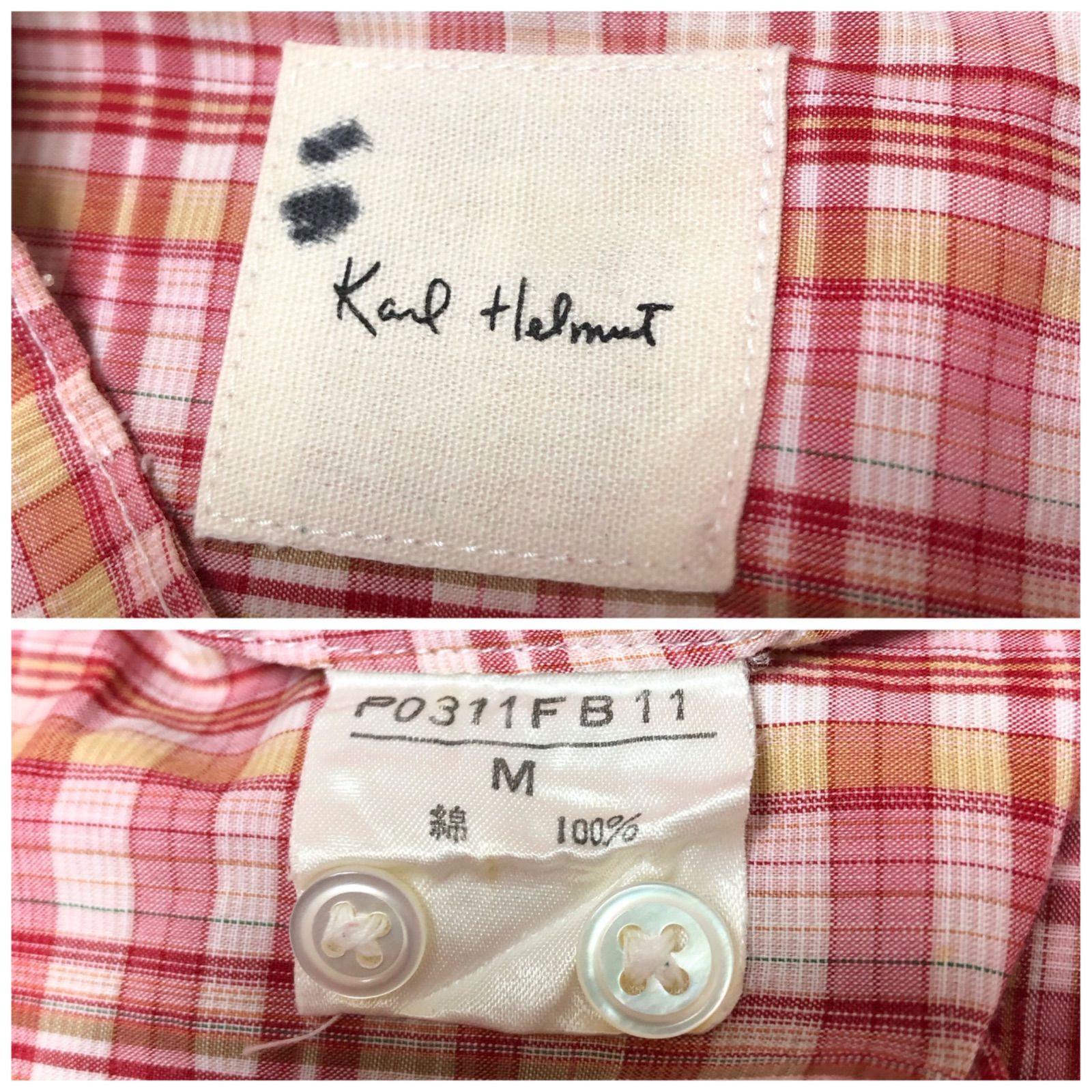 Karl Helmut カールヘルム メンズM 長袖シャツ チェックシャツ