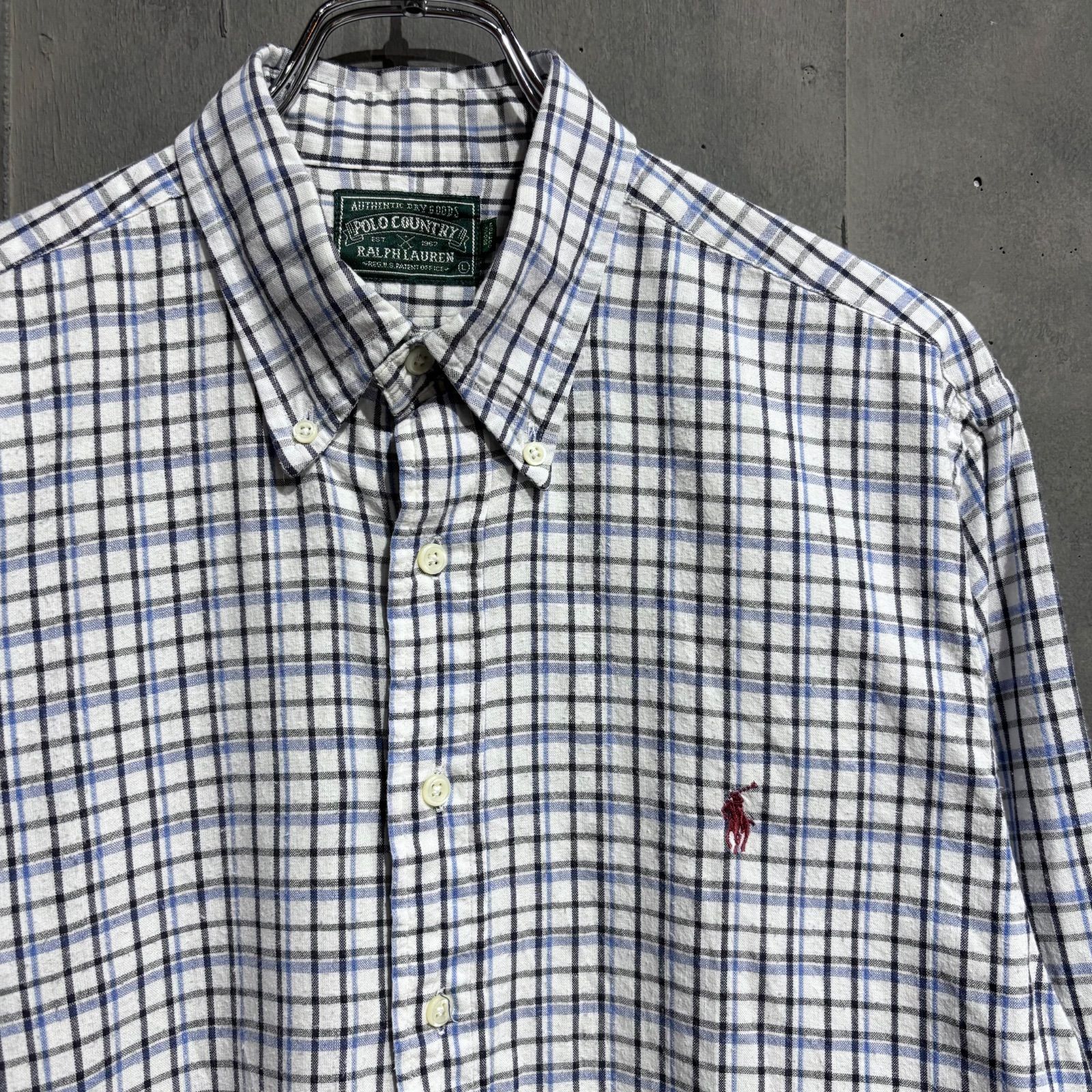 90s POLO COUNTRY ボタンダウンチェックシャツ