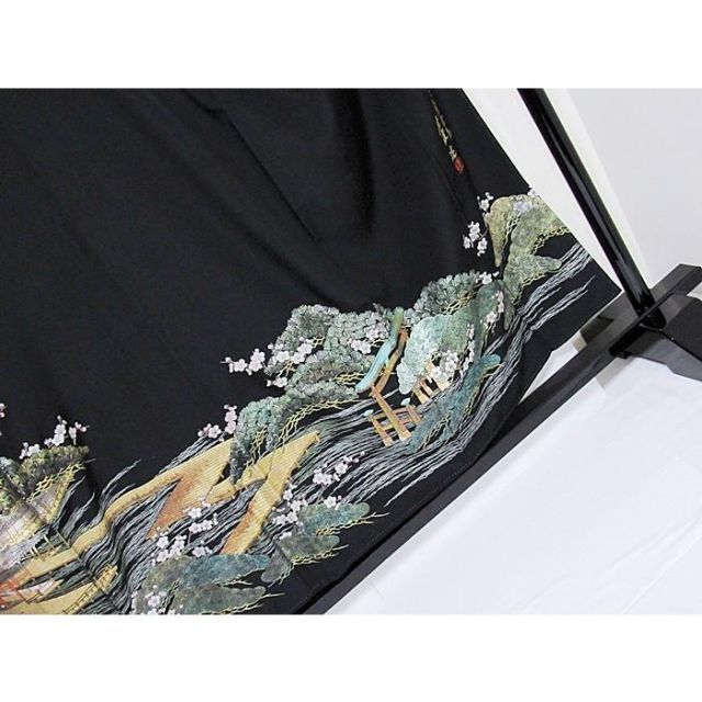 黒留袖 金彩師 唐渡建作 安芸の宮島 153cm前後 黒留袖 金彩師 唐渡建作 安芸の宮島 153cm前後 【公式通販】