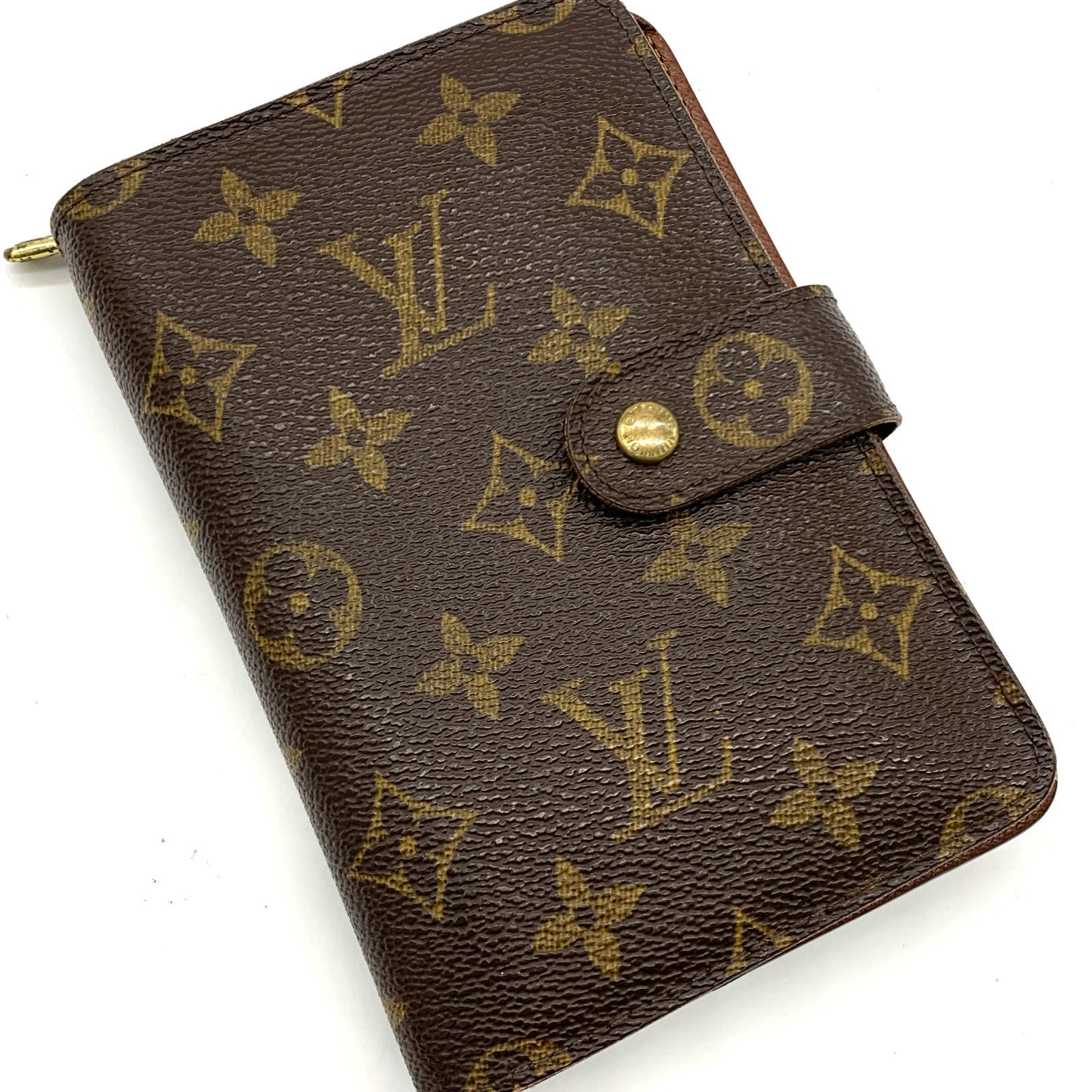 大阪公式▼LOUIS VUITTON ルイヴィトン M61207 モノグラム ポルトパピエジップ 二つ折り財布 ウォレット 札入れ 小銭入れ ブラウン 茶色系 モノグラムライン