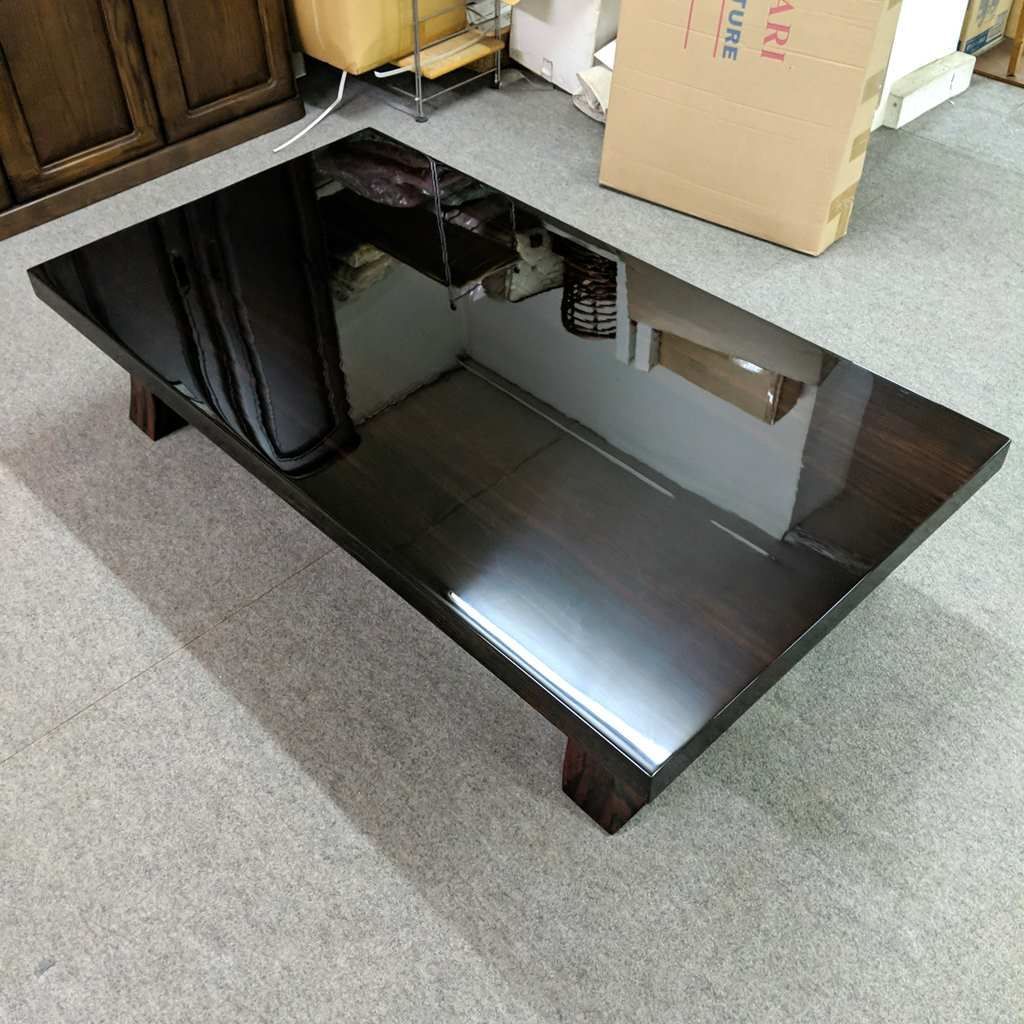 アウトレット 黒檀 高級座卓 無垢 全長152cm - メルカリ