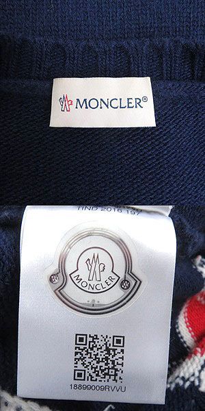 良品□2016年製 MONCLER/モンクレール 総柄 ウール100％ クルーネック