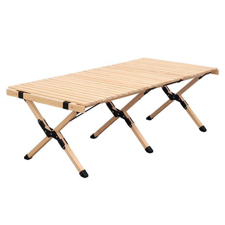 LAMA キャンプアテーブル 木制 折りたたみ 組立簡単 120*60*42cm